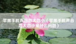 苹果手机声音忽大忽小（苹果手机声音忽大忽小是什么问题）