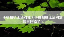 手机相机无法对焦（手机相机无法对焦哪里坏掉了）