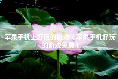 苹果手机上好玩的游戏（苹果手机好玩的游戏免费）